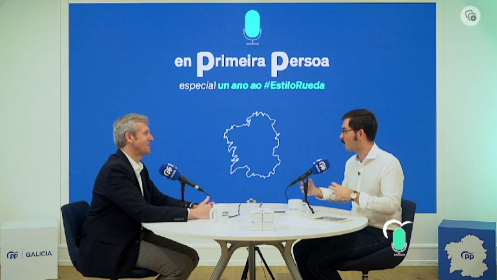 Alfonso Rueda en el programa de podcast 'En Primeira Persoa'