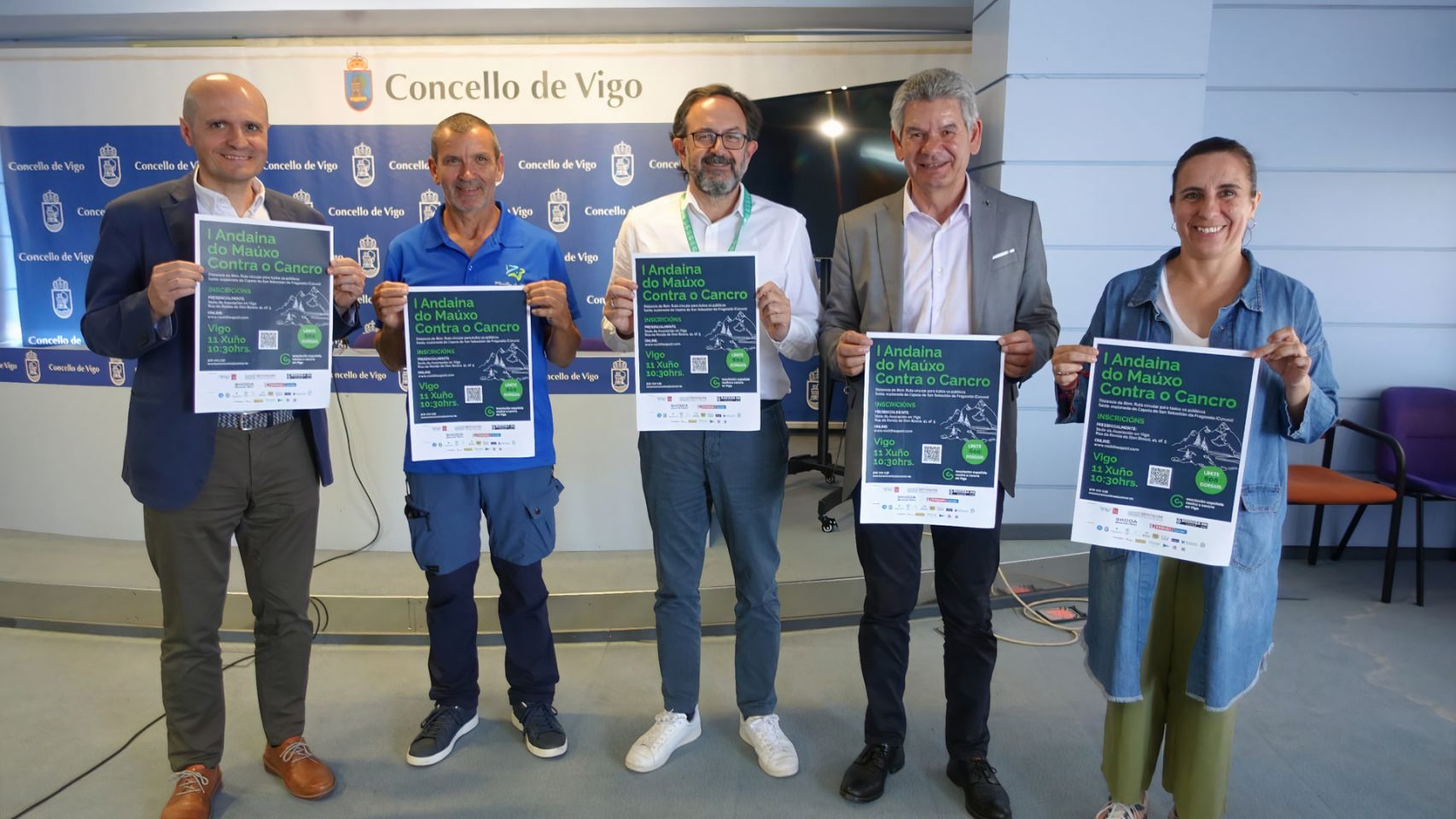 Presentación de la I Andaina do Maúxo contra el cáncer, en Vigo.