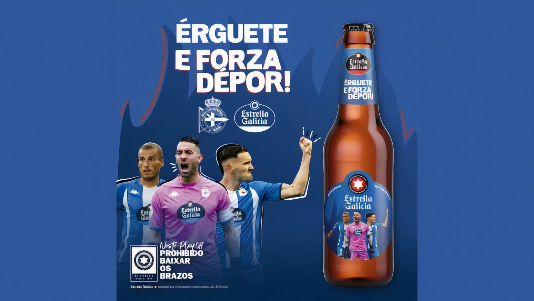La botella especial de Estrella Galicia para apoyar al Dépor en el playoff.