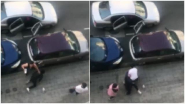 Imágenes del vídeo en el que se ve la pelea de la avenida de Monelos.