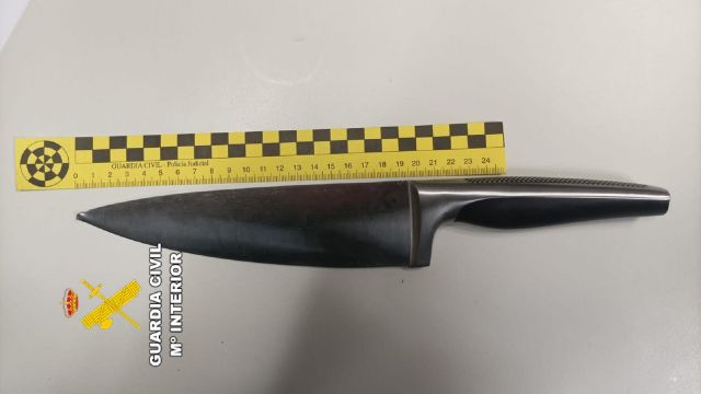 El cuchillo usado por la investigada en Carral.