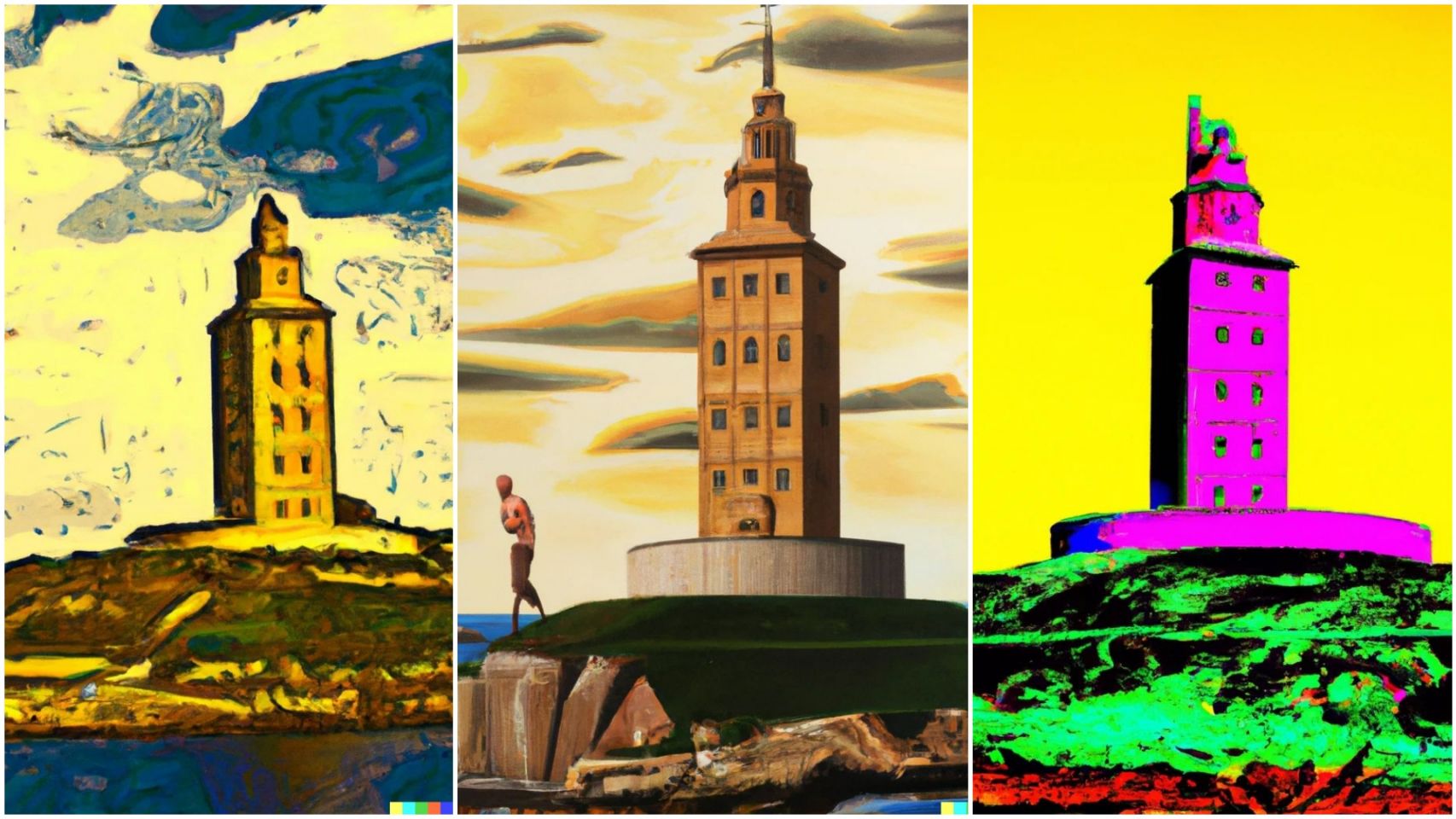 La Torre de Hércules pintada por Van Gogh, Dalí y Warhol