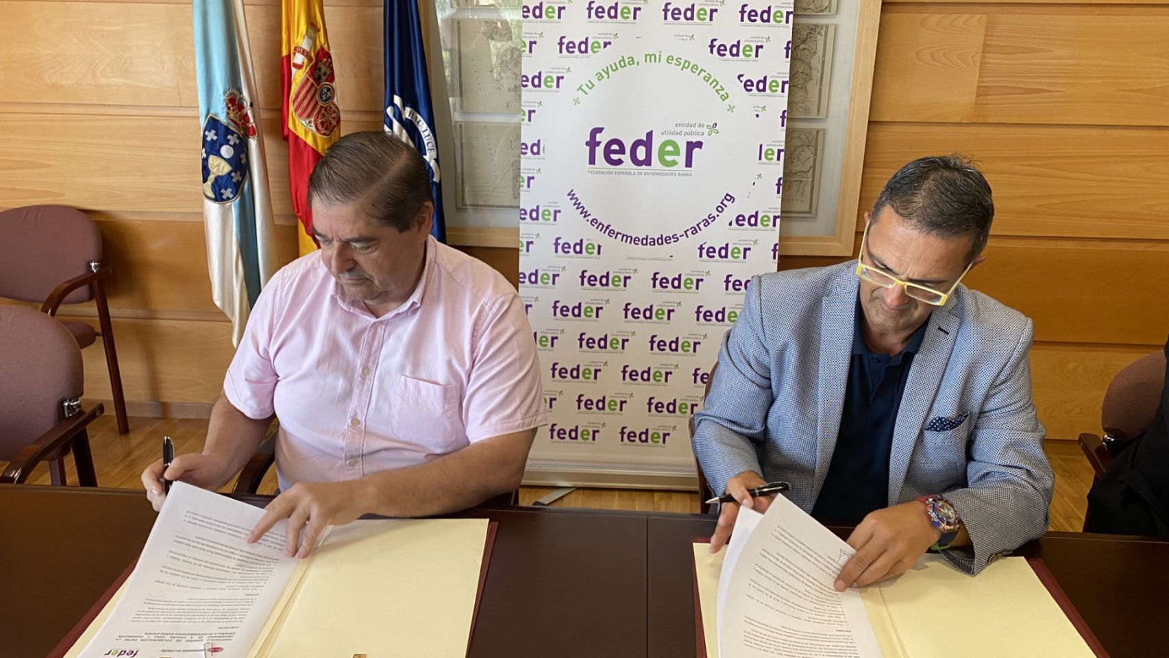 Firma del convenio entre la UDC y Feder