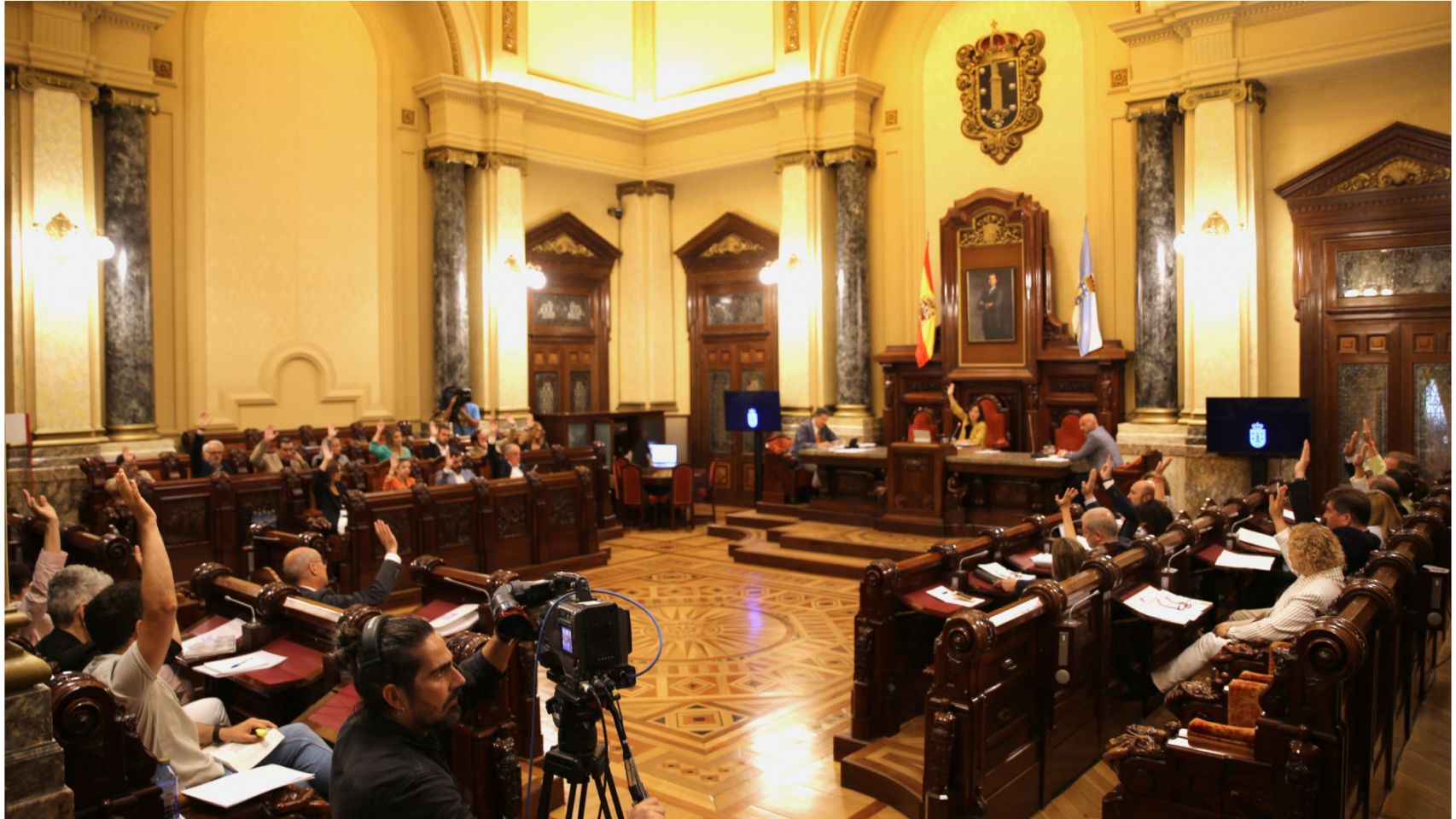 Pleno del ayuntamiento en María Pita. Imagen de archivo.