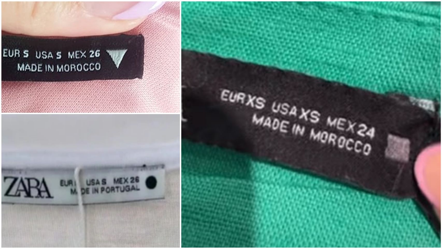 Los tres símbolos de las etiquetas de Zara