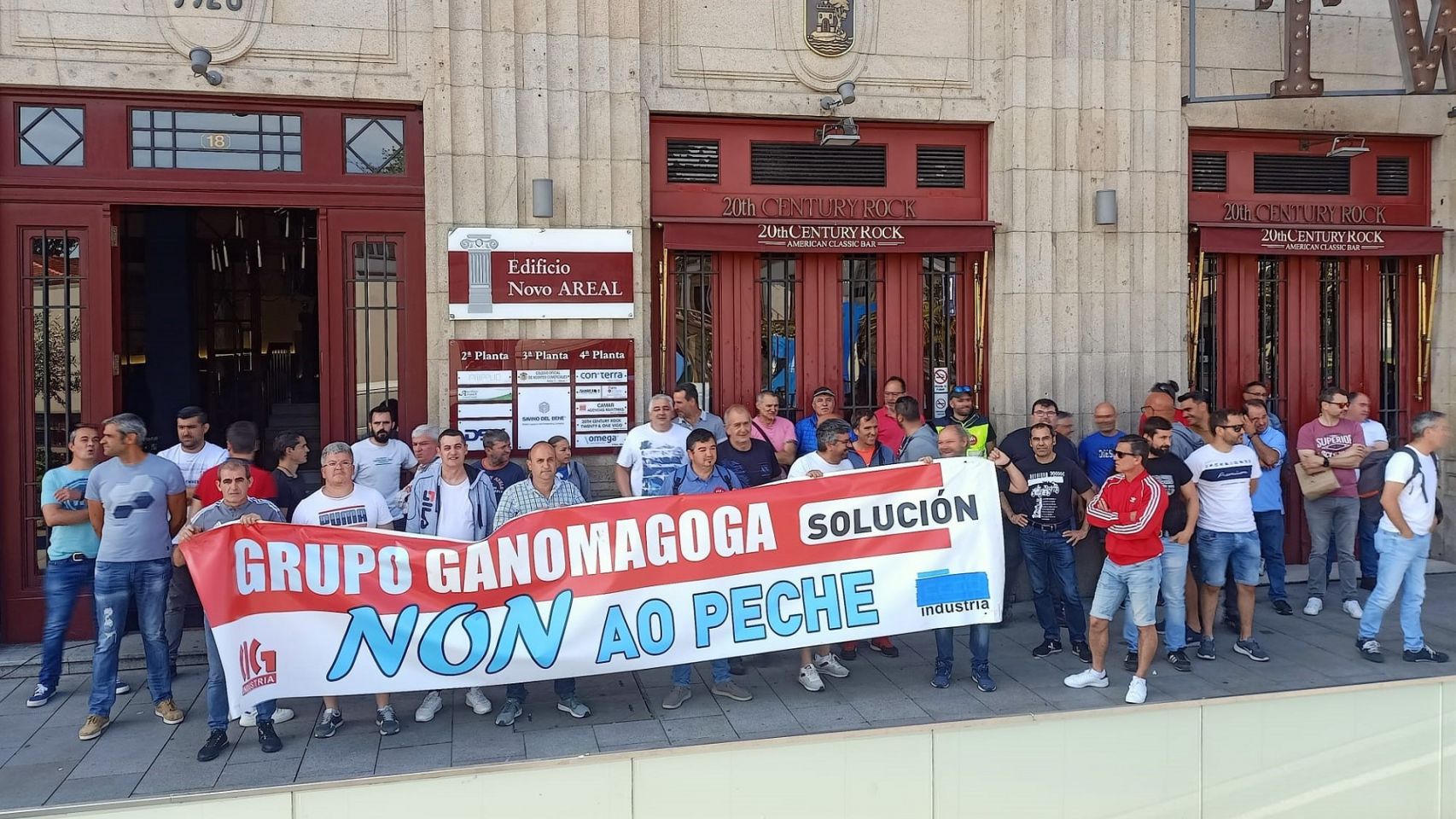 Protesta de trabajadores de Ganomagoga en Vigo (mayo de 2023).