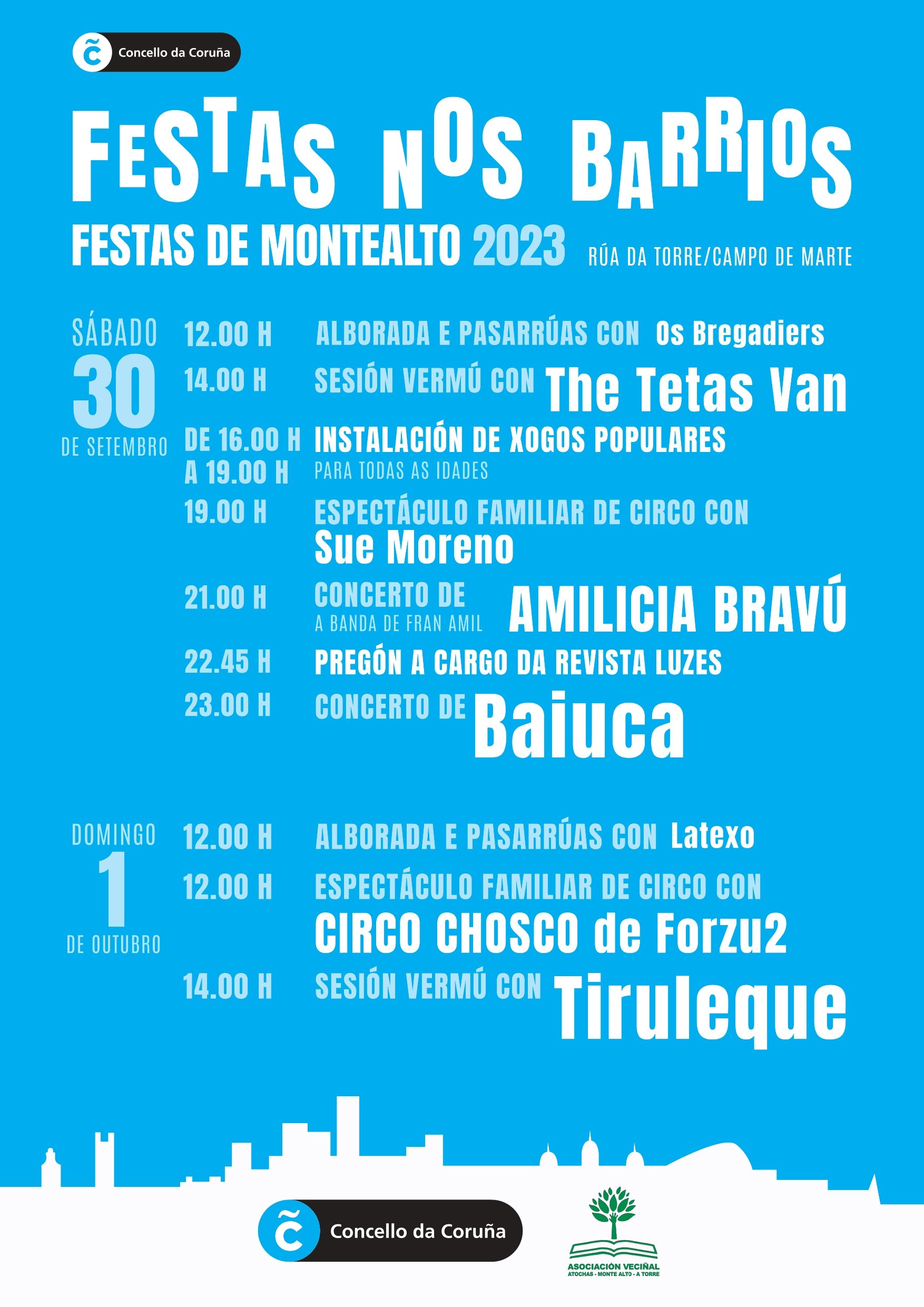 Fiestas de Monte Alto 2023 en A Coruña Programa, cartel y agenda completa
