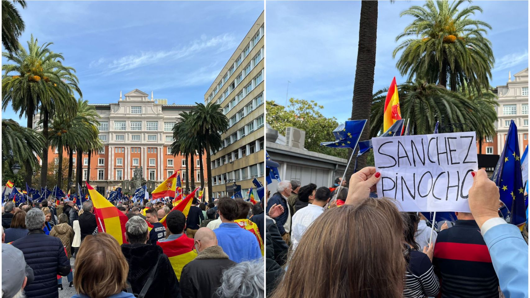 Manifestación contra la amnistía en A Coruña