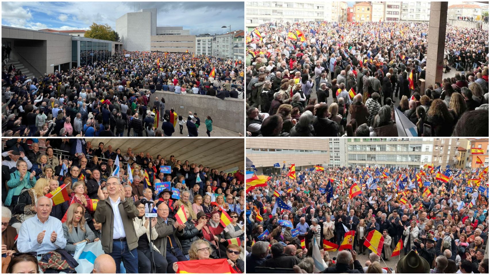 Imágenes de la concentración contra la amnistía en Ourense el pasado 12 de noviembre. 