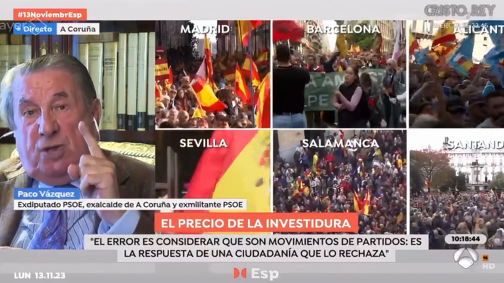 El aplaudido discurso de Paco Vázquez sobre la amnistía