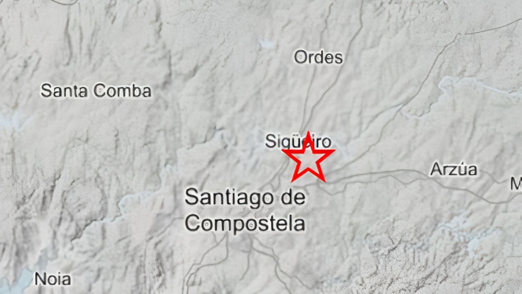 Terremoto registrado en Oroso (A Coruña).