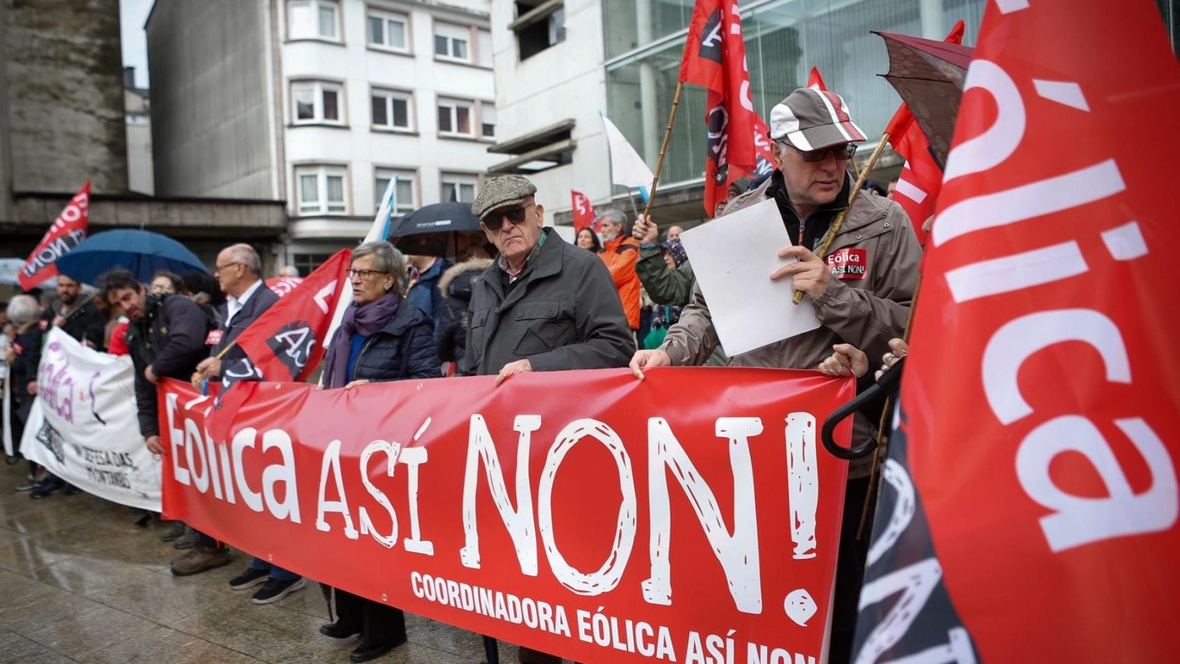 Protesta de 'Eólica así non' en Lugo.