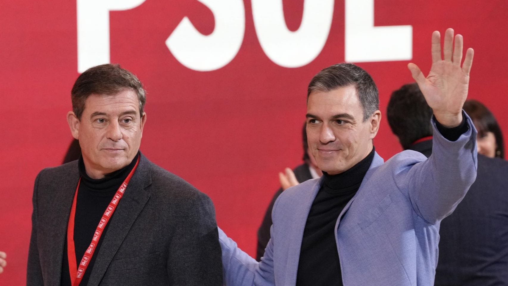 El candidato del PSdeG a la Xunta, José Ramón Gómez Besteiro, y el presidente del Gobierno, Pedro Sánchez.