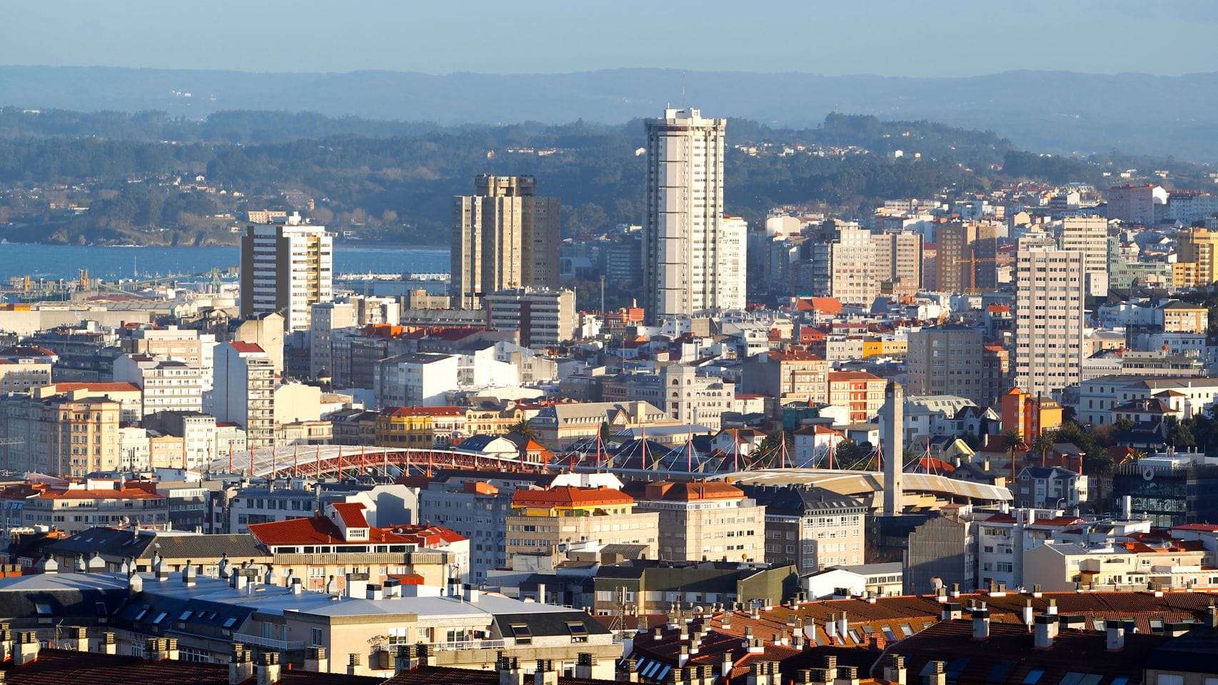 Vista del panorama urbano de A Coruña. 