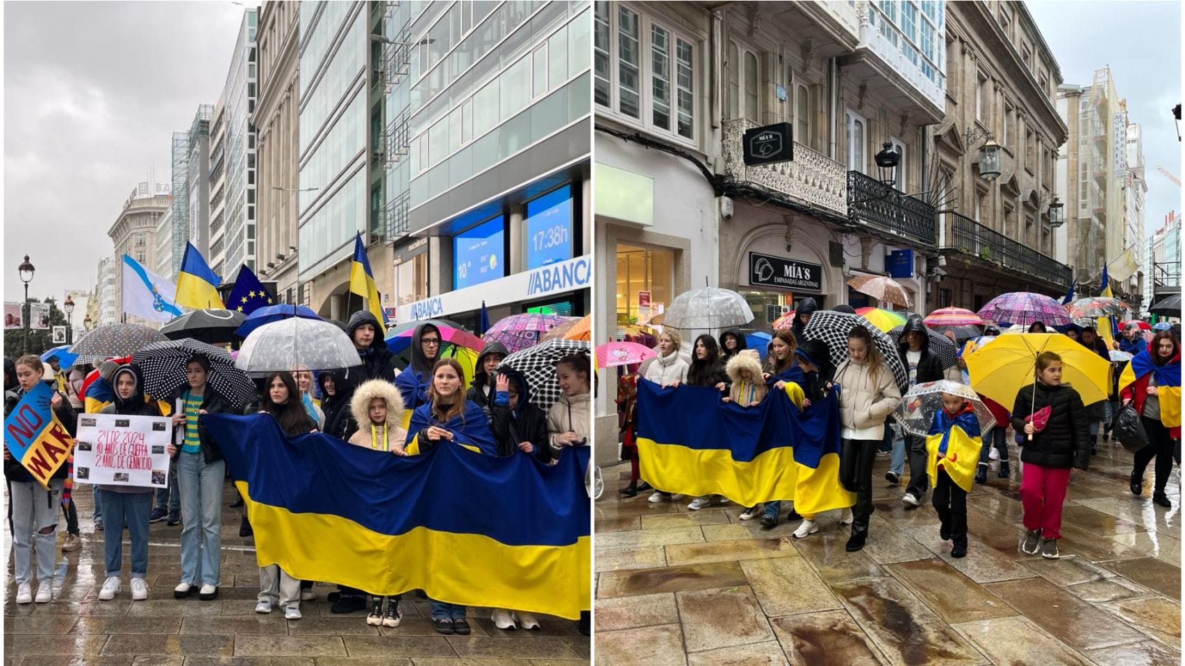 Manifestación de la comunidad ucraniana en A Coruña este sábado
