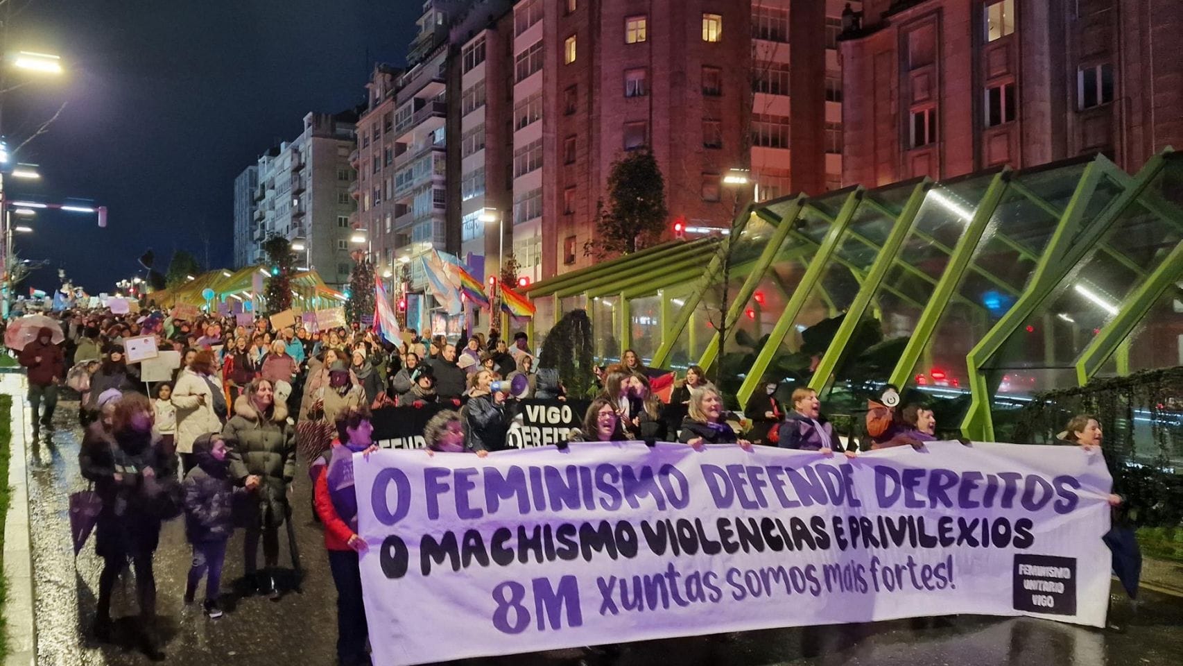 Imagen de la manifestación del 8M en Vigo.