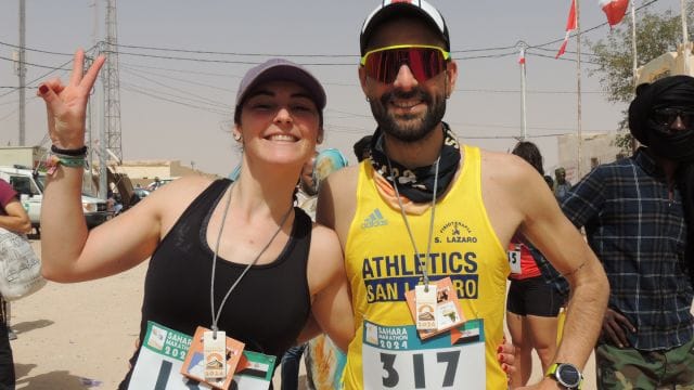 Los concejales Sara Penedo y Roberto Garrido participan en el maratón del Sáhara