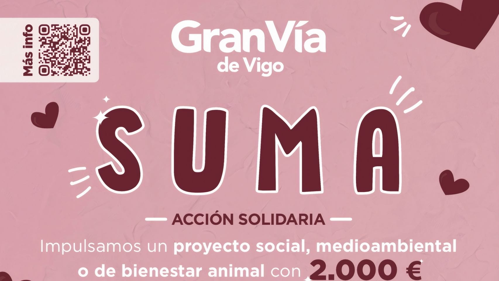 Cartel de la iniciativa Gran Vía Suma del Centro Comercial Gran Vía de Vigo. 