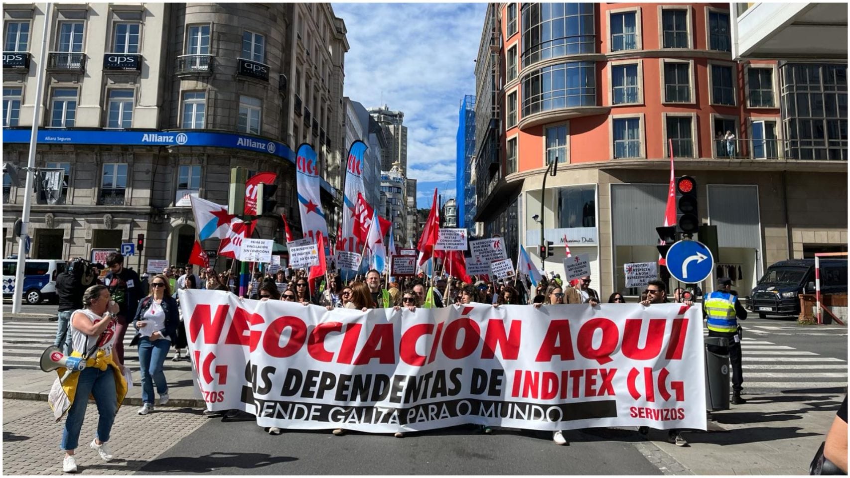 Manifestación de las dependientas de Inditex este domingo en A Coruña