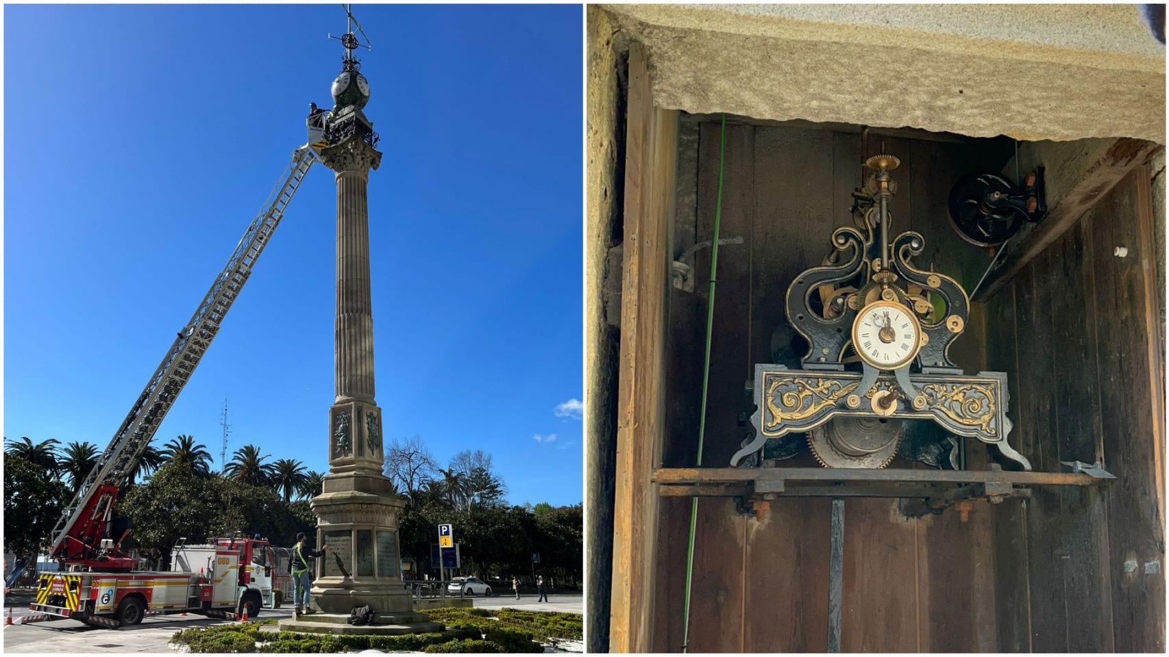 Reparación del reloj del Obelisco este domingo