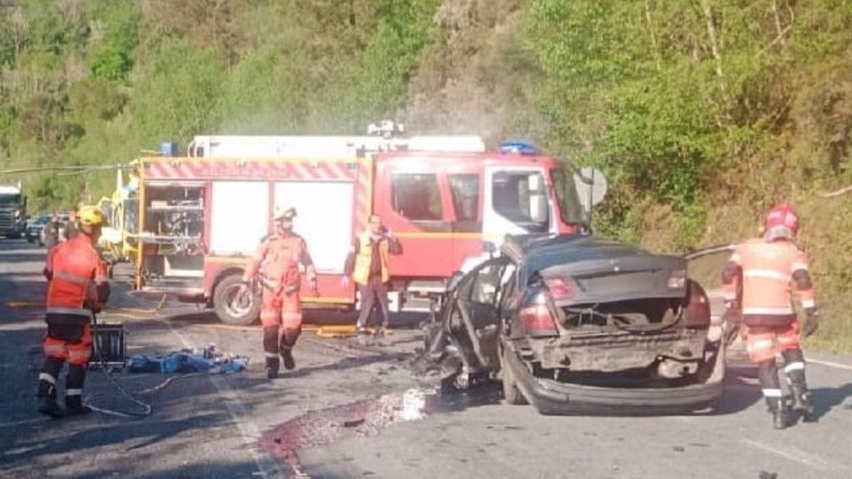 Accidente de tráfico con un fallecido en Pantón (Lugo).
