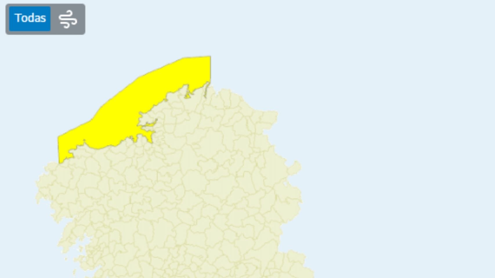 Alerta amarilla en la costa de A Coruña