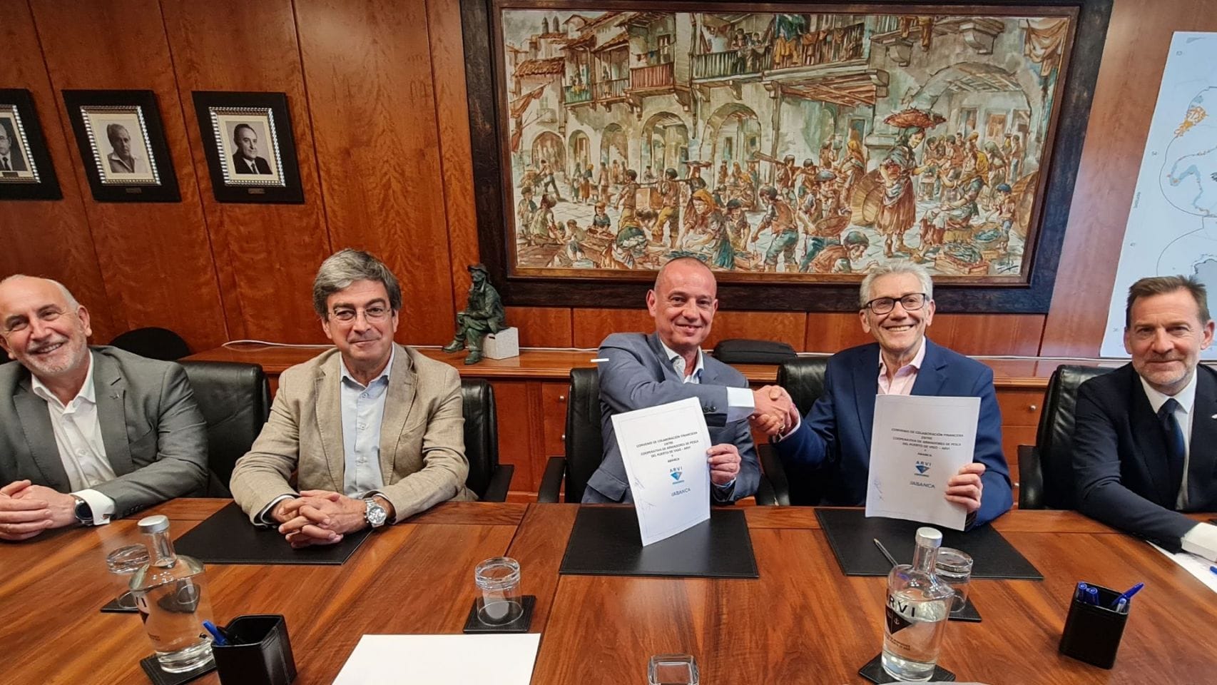 Firma del convenio de Abanca y Arvi en Vigo.