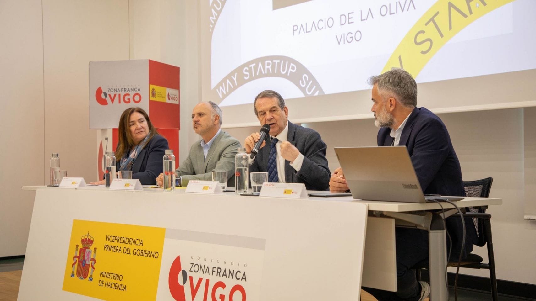 Ana Ortiz, David Regades, Abel Caballero y Lalo García durante la presentación del evento. 