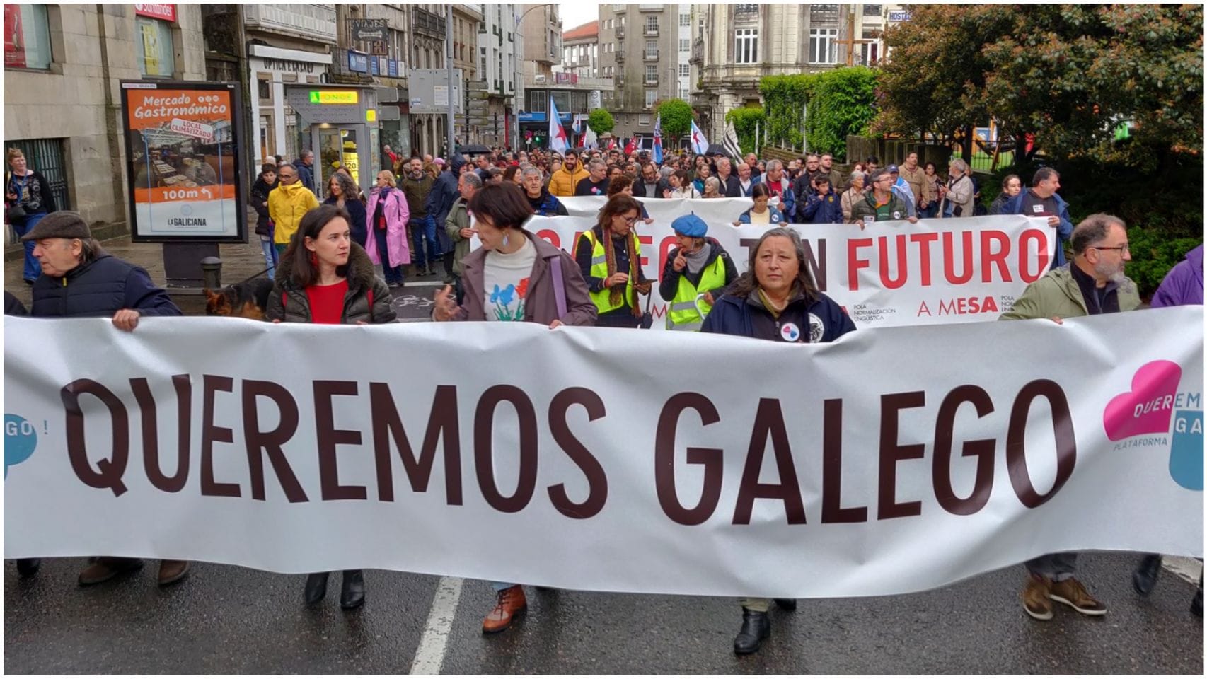 Manifestación en Santiago por el Día das Letras