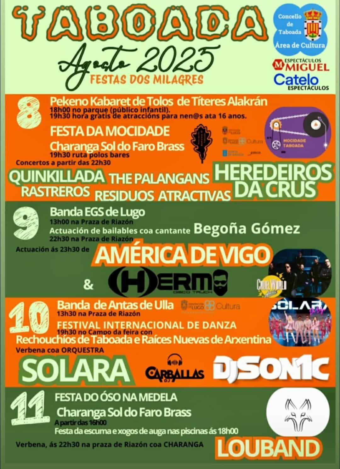 Taboada Fiestas Patronales de Os Miragres de Taboada 2025: Programa, cartel y ...